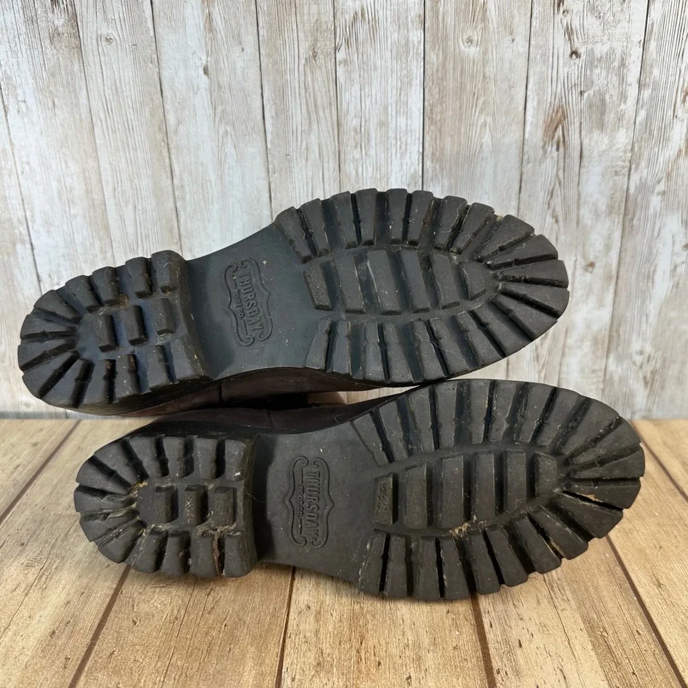 Thursday Everyday‎ Leather Brown Ankle Boots Chelsea Lug Chunky Sole Size 5 US
